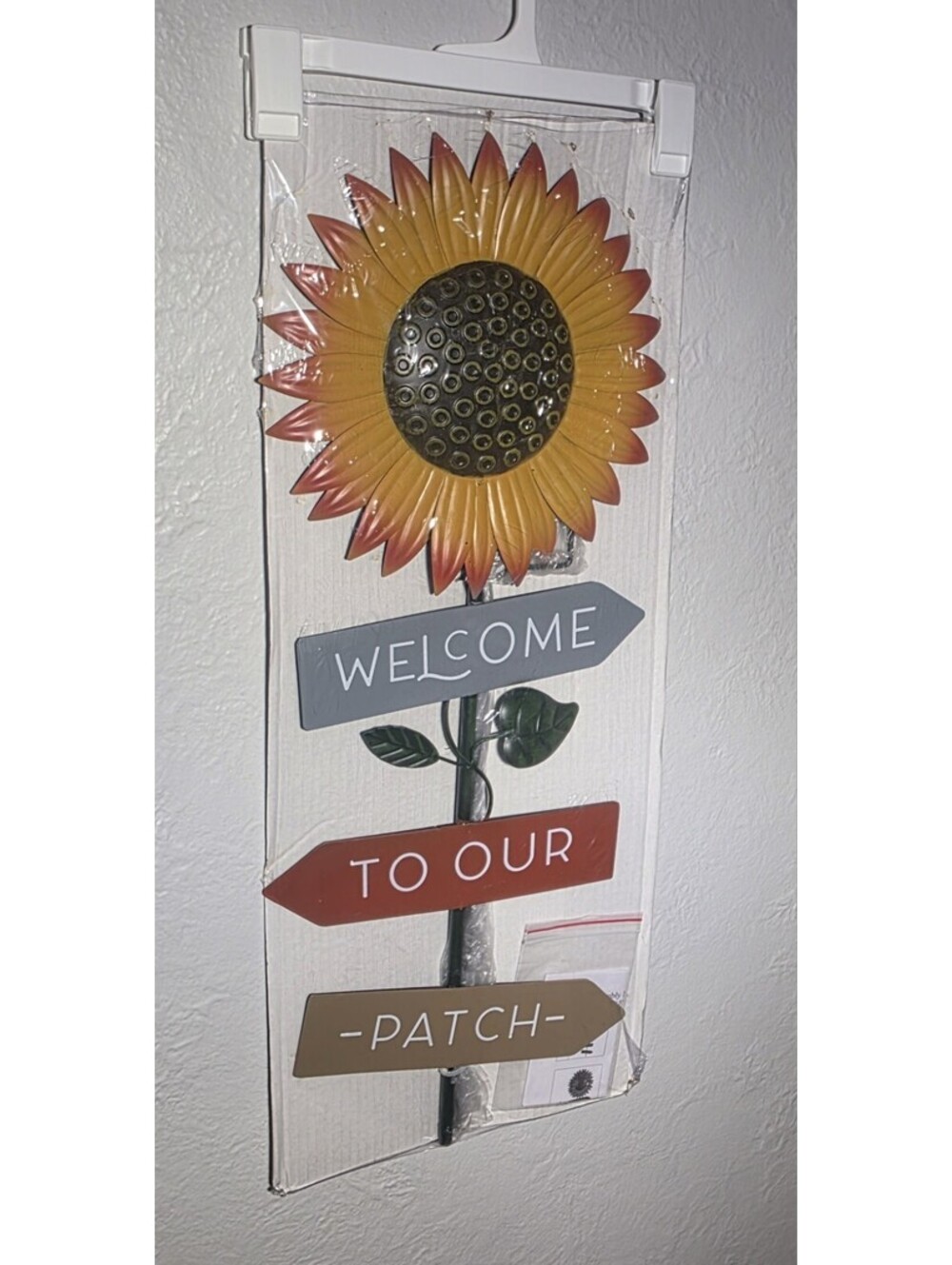 Fall Metal Sunflower Garden Yard Stake Decor "Welcome To Our Patch" 42 Inch Tall
